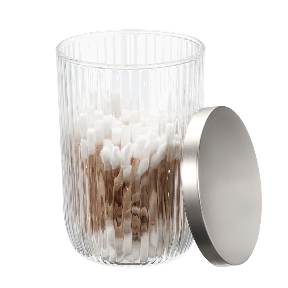 Fluted Glass Canister with Lid