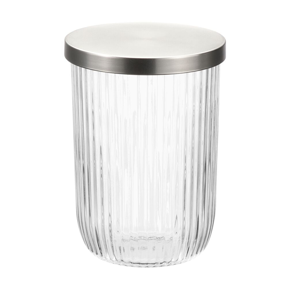 Fluted Glass Canister with Lid