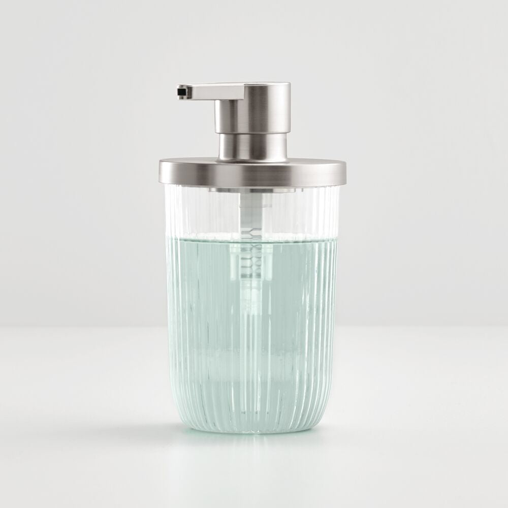 Fluted Glass Soap Pump