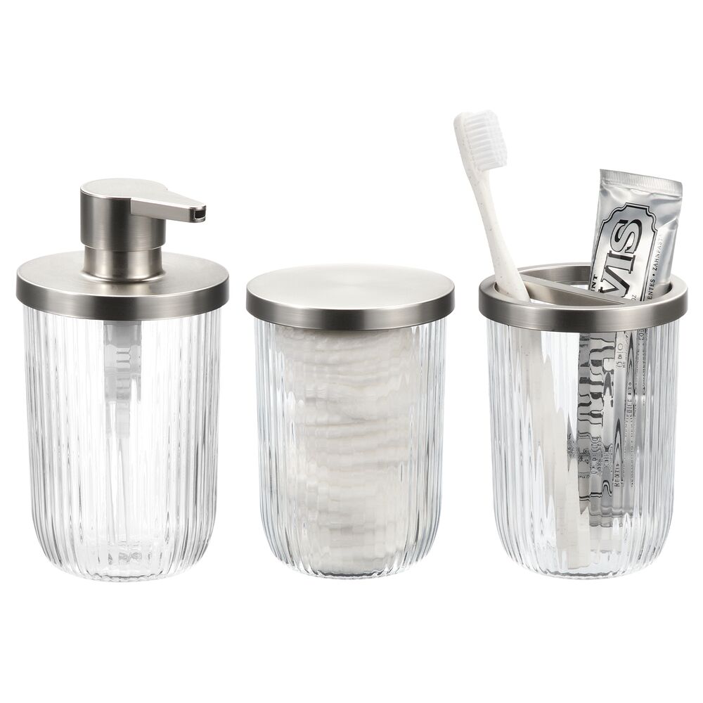 Fluted Glass Soap Pump