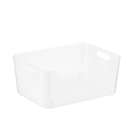 Medium Plastic Storage Bin w/ Handles Clear