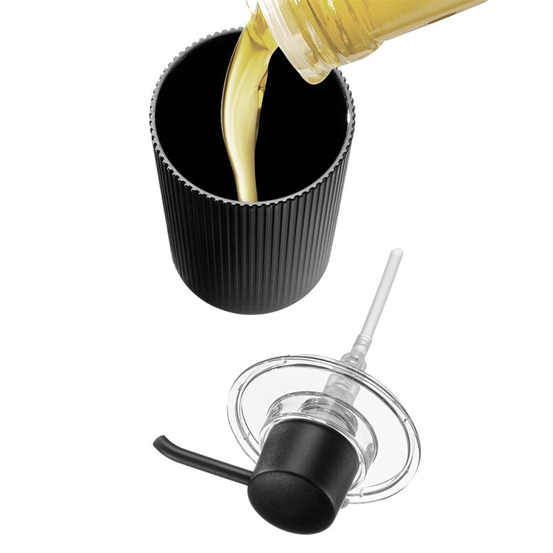 Fluted Soap Pump Black/Clear