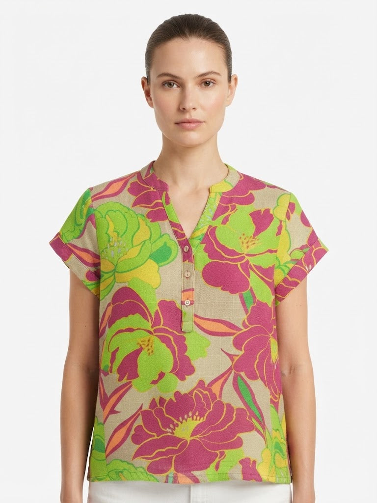 Green Dolman Sleeve Henley