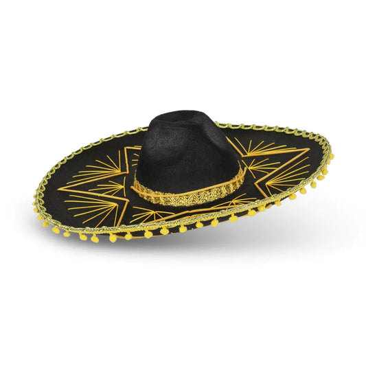 Mexican Sombrero-Gold Trim Adults