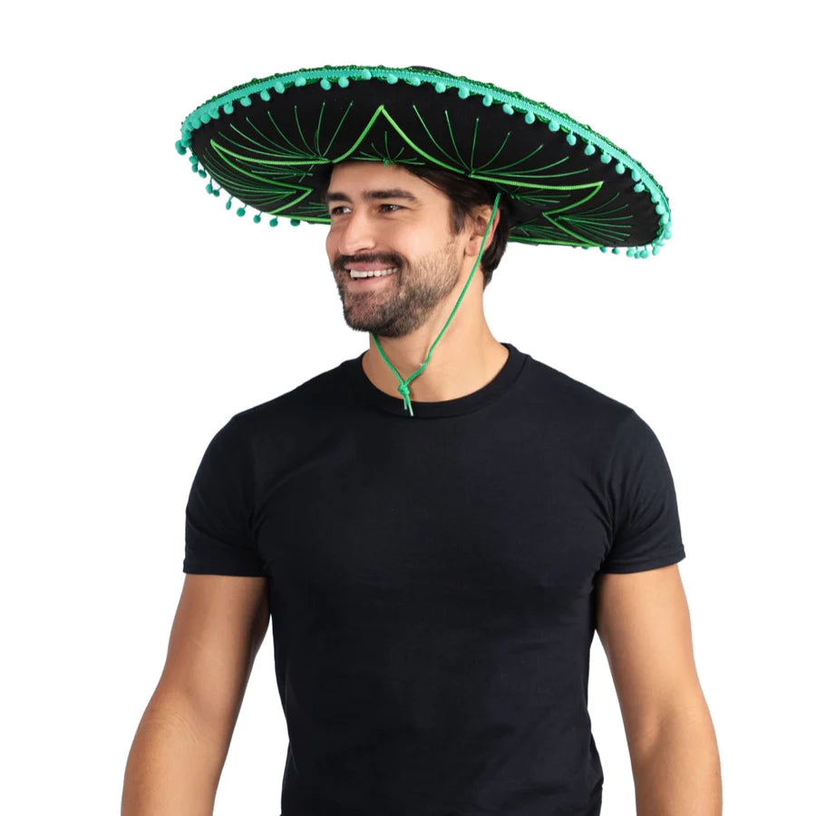 Mexican Sombrero-Green Trim Adults