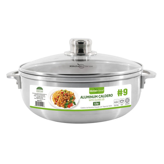 #9 - 6.9Qt Aluminum Caldero with Glass