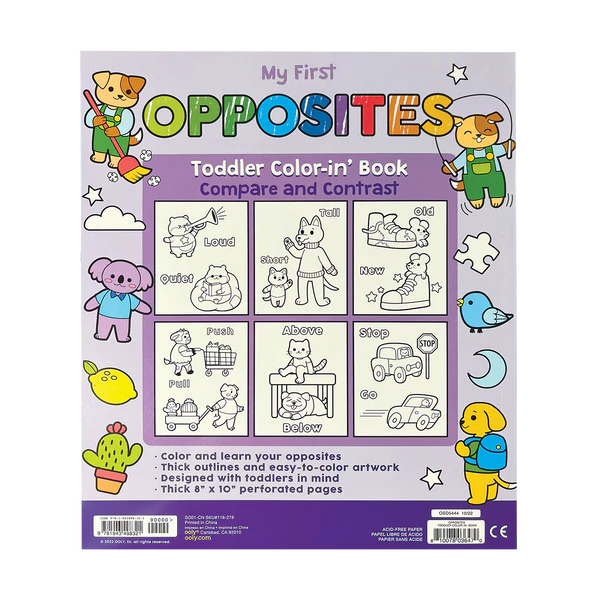 My First Opposites Toddler Color-in Book