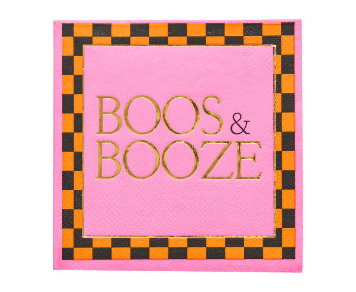 Boo Bold 3 ply Cocktail Napkin - Boos & Booze-5"Gold Foil
