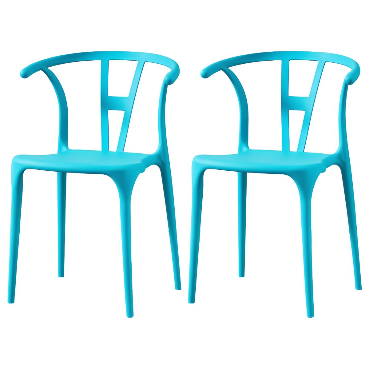 Nordic Style PP Plastic Dining Chair with Backrest Turquoise