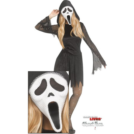 Pearl Velour Bling Ghost Face® - Adult