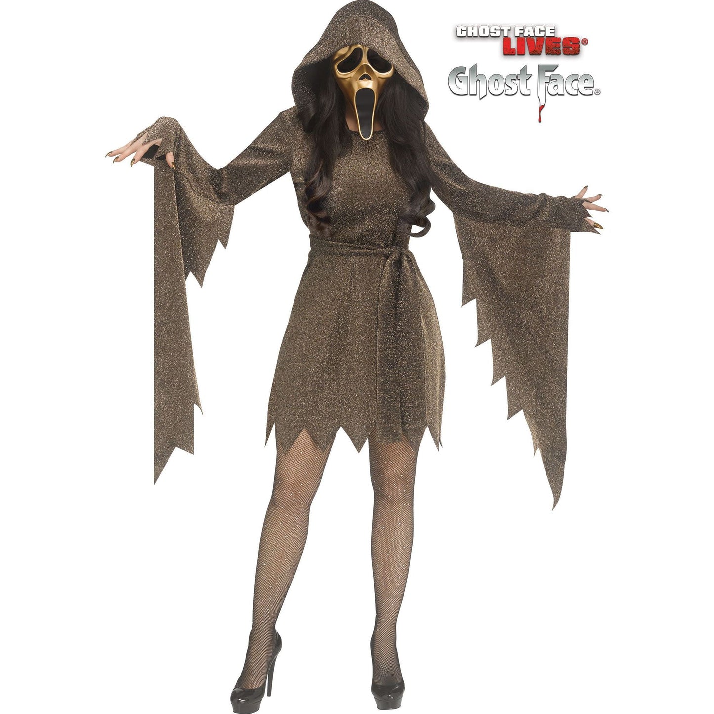 Gold Shimmer Ghost Face® - Adult