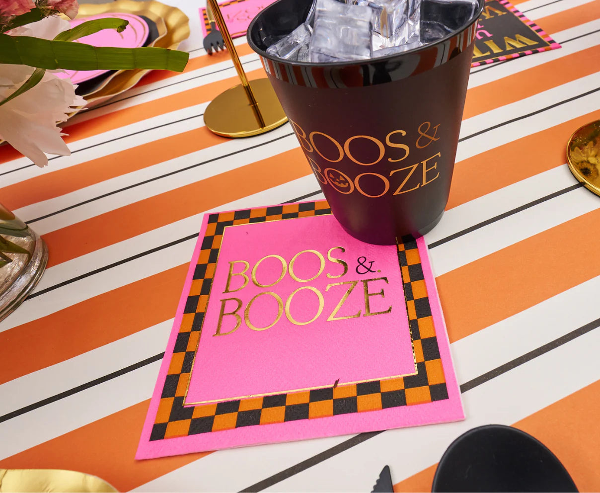 Boo Bold 3 ply Cocktail Napkin - Boos & Booze-5"Gold Foil