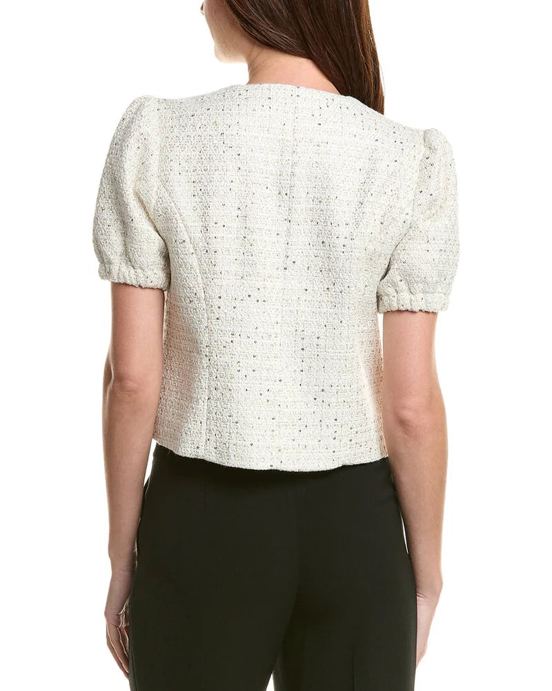 Tweed Cardigan Cannoli Cream - Nanette Lepore