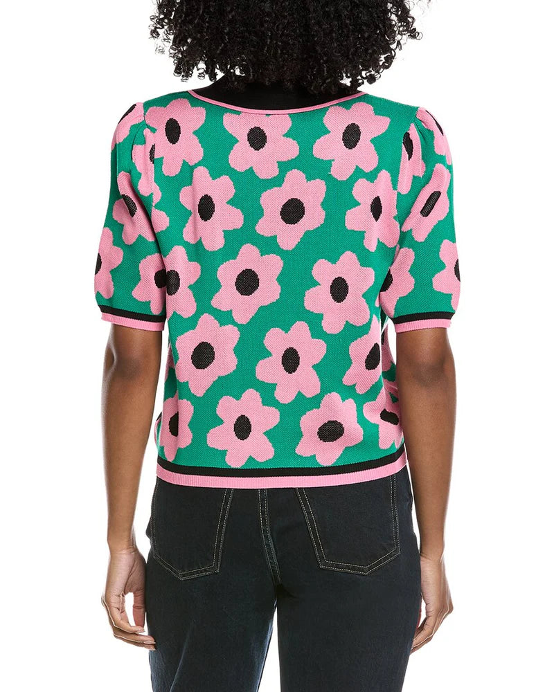Polo Sweater Grey / Pink Multi - Nanette