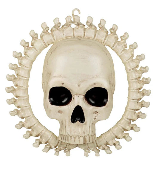 skeleton skull wreath 16"