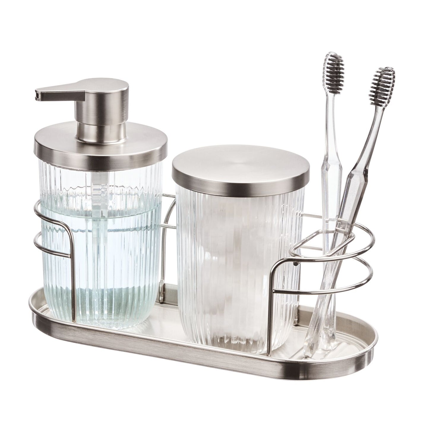 Soap Pump, Canister, Cage TB Holder  Silver