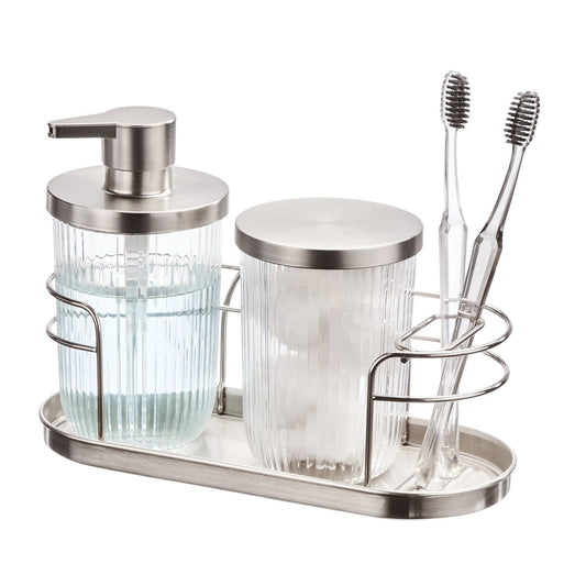 Soap Pump, Canister, Cage TB Holder  Silver