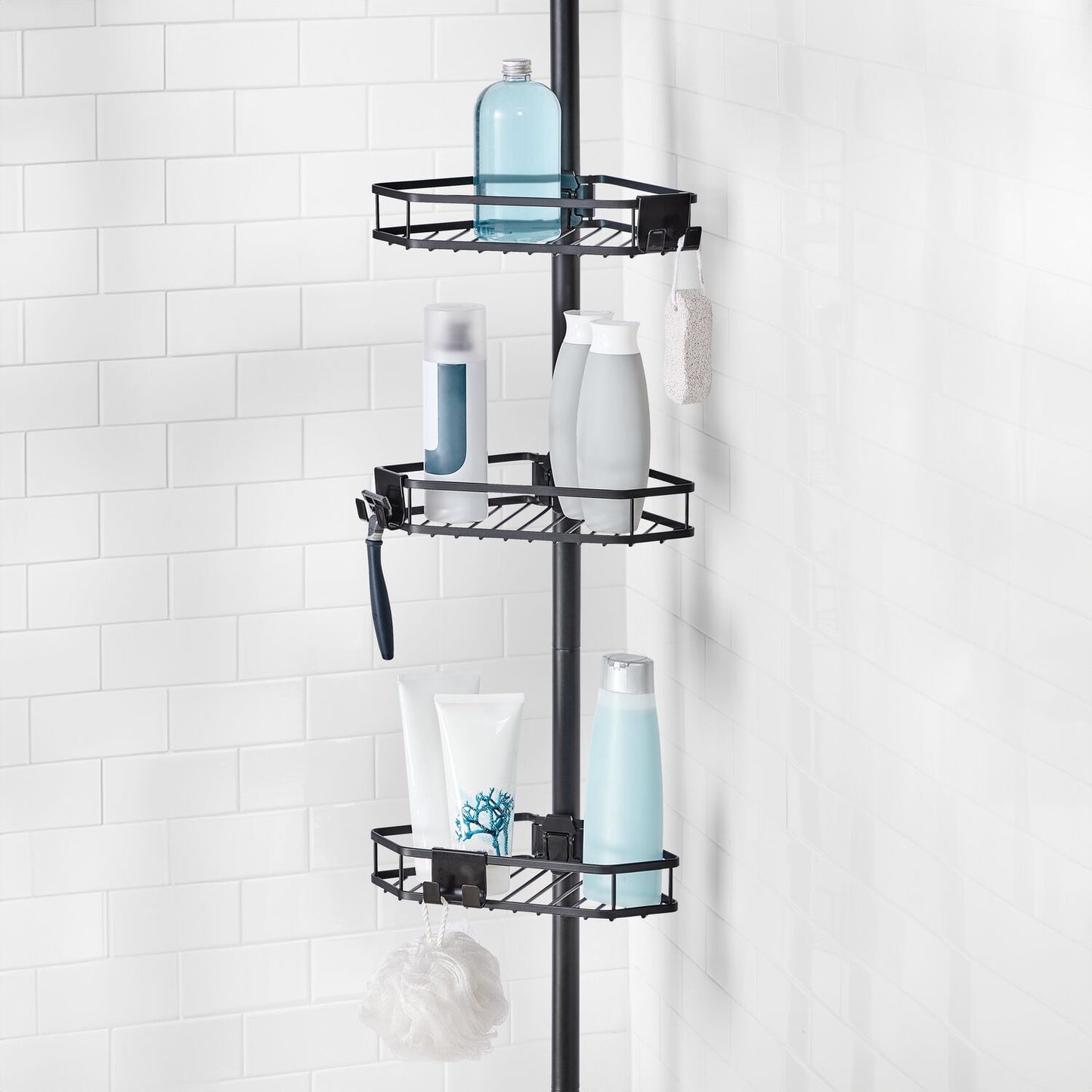 Flat Wire Tension Pole Caddy Black