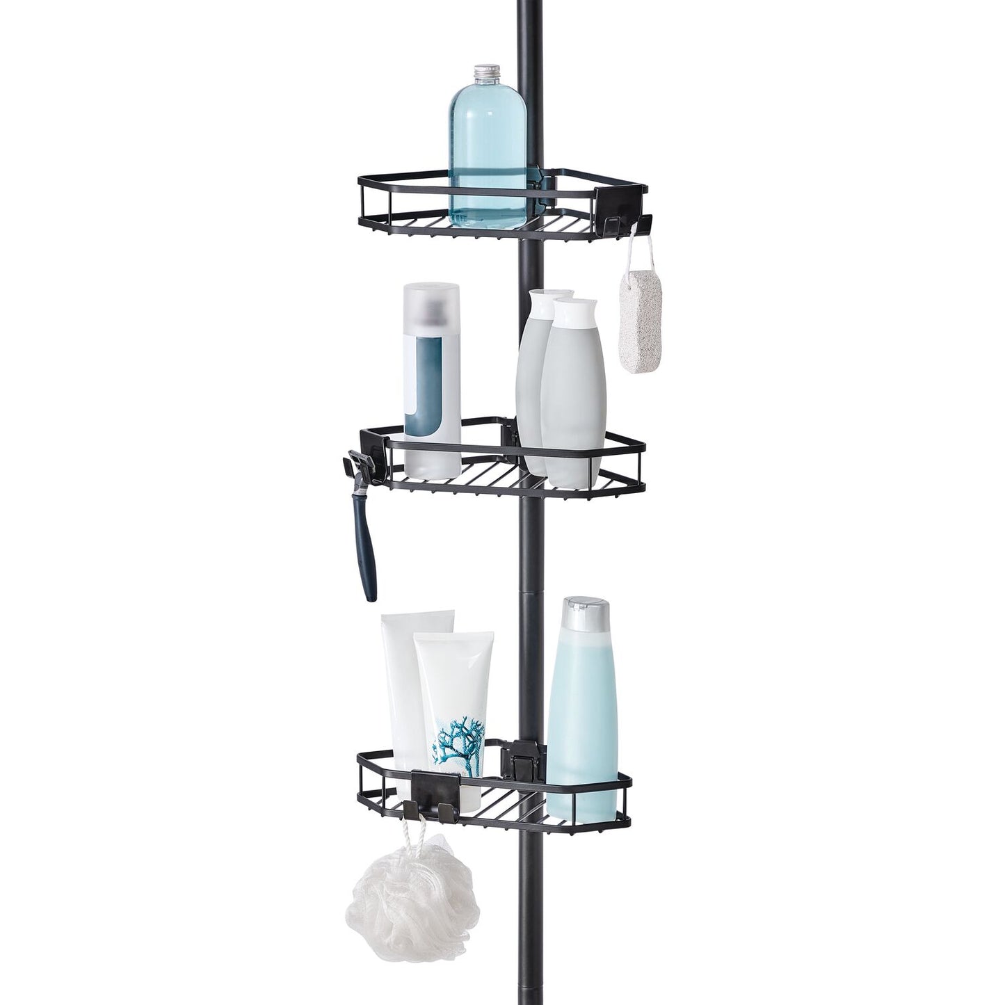 Flat Wire Tension Pole Caddy Black