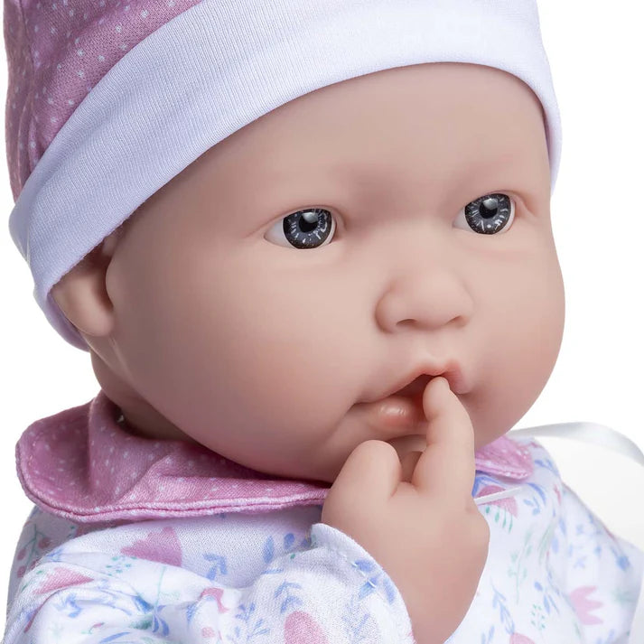 La Baby ® 20" Soft Body Baby Doll White/Pink 2 Piece Outfit w/ Pacifier & Magic Bottle