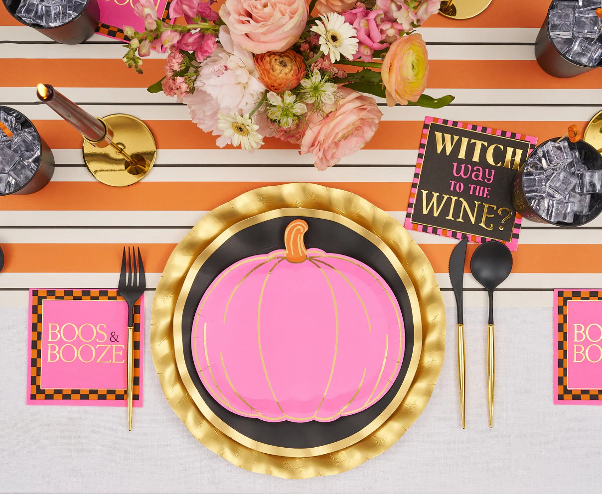 Boo Bold  Die Cut Salad Plate 9" - Assorted Pumpkins