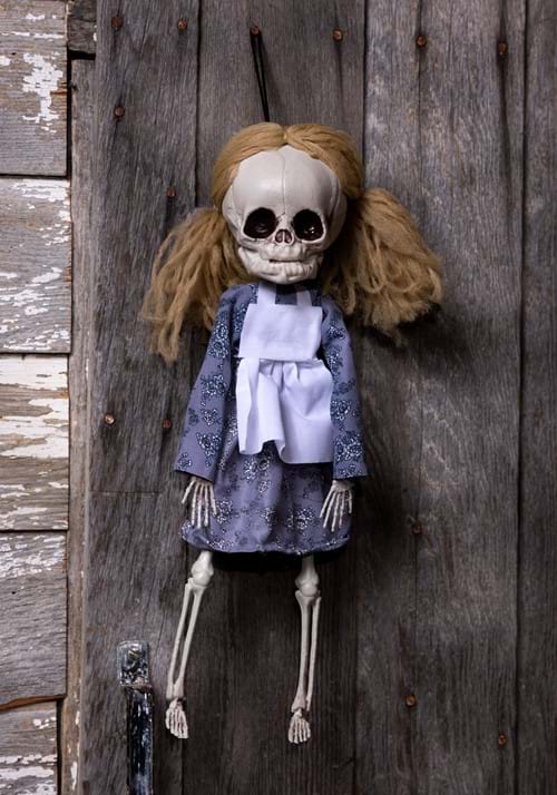 16" Hanging Skeleton Girl with Hair