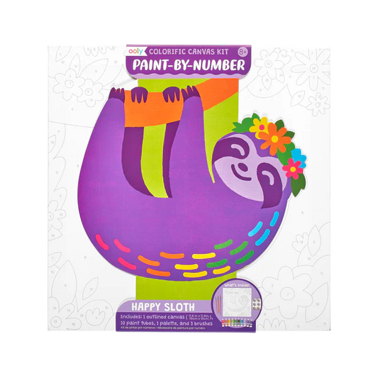 Colorific Canvas Paint by Number Kit - Happy Sloth