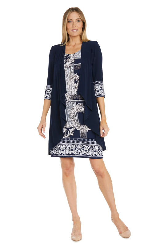 Puff Print Flyaway Jacket Dress - RM Richards