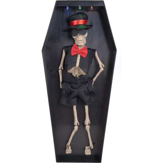 Dancing Skeleton in Coffin 13.4"