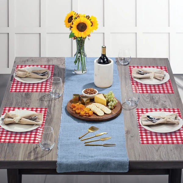 Azul/Gris – Salvamanteles de cuero PVC