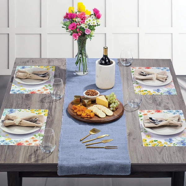 Azul/Gris – Salvamanteles de cuero PVC