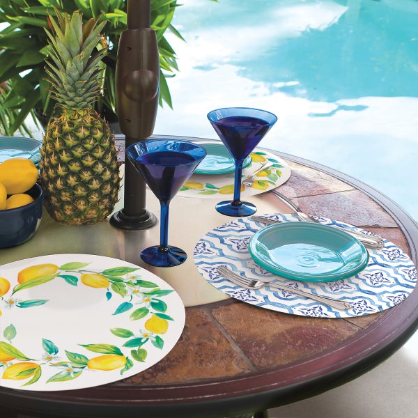 Lovely Lemons Round Reversible Placemat
