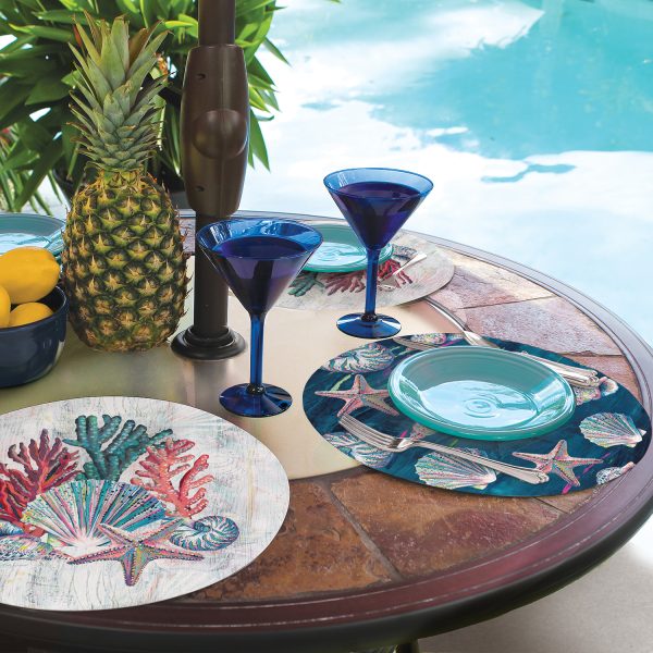 Jewels of the Sea  Round Reversible Placemat