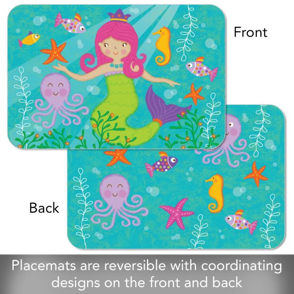 Sirena infantil – Salvamanteles reversible de fácil cuidado
