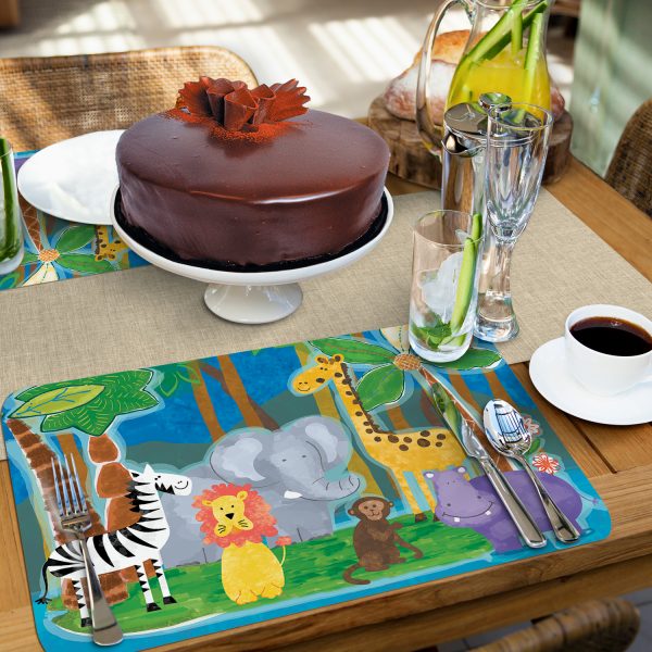 Mantel Individual Reversible Amigos de la Selva para Niños