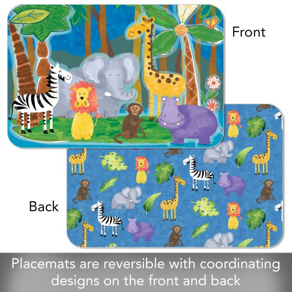 Mantel Individual Reversible Amigos de la Selva para Niños
