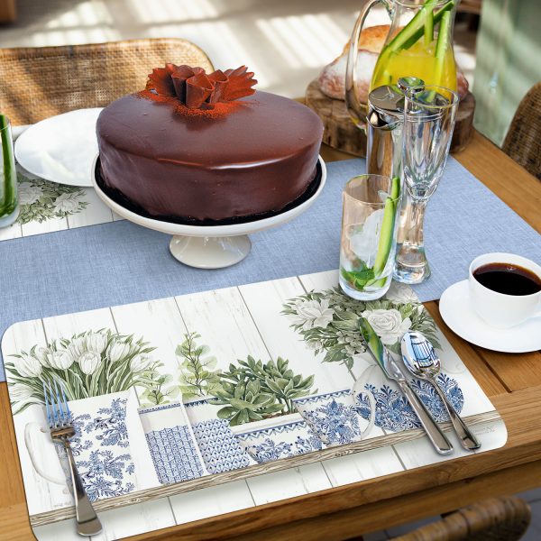 Blue & White Pottery – Easycare Rectangle Reversible Placemat