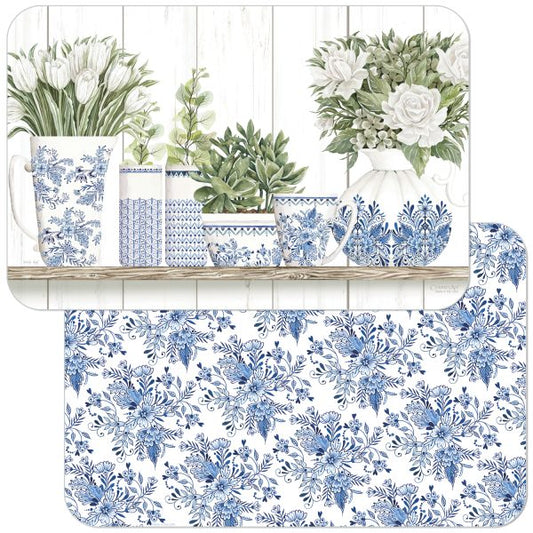 Blue & White Pottery – Easycare Rectangle Reversible Placemat