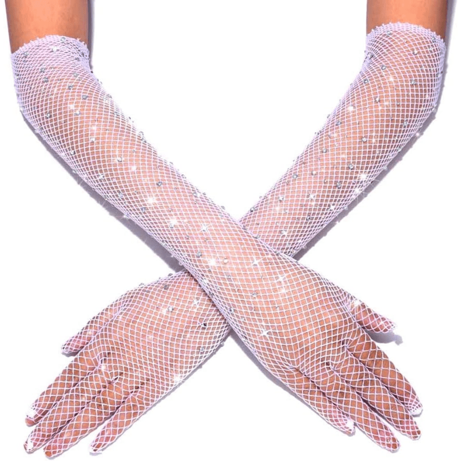 Guantes de satén extralargos hasta el codo