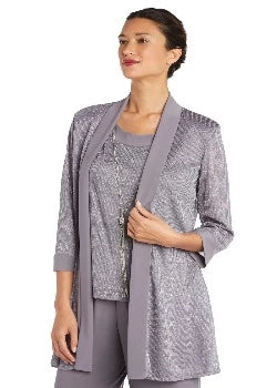 Two-Piece Pant Set  Metallic