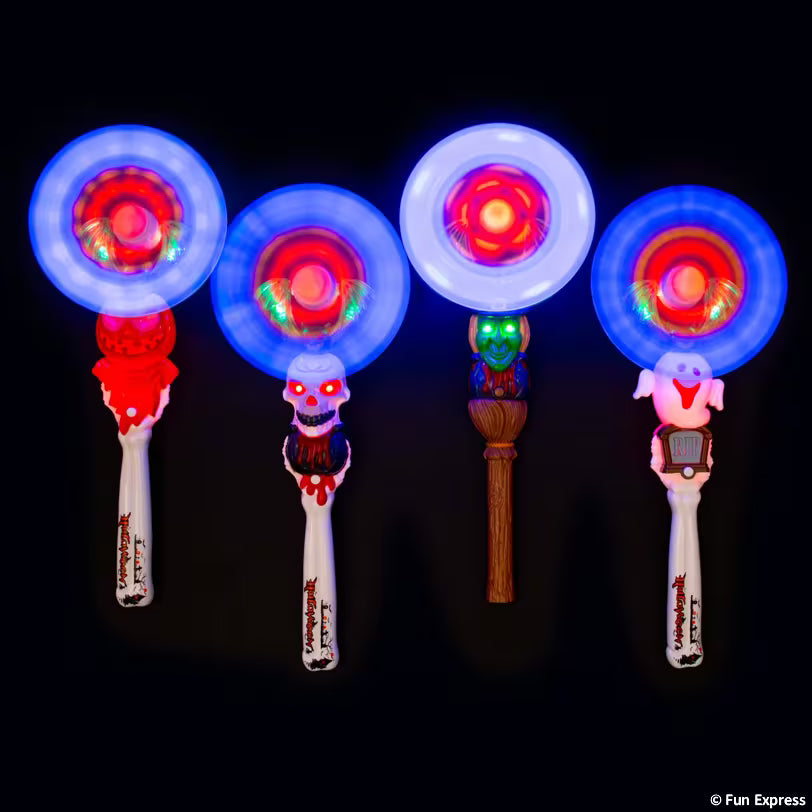 17 1/4" Light-Up Halloween Plastic Spinner Wands