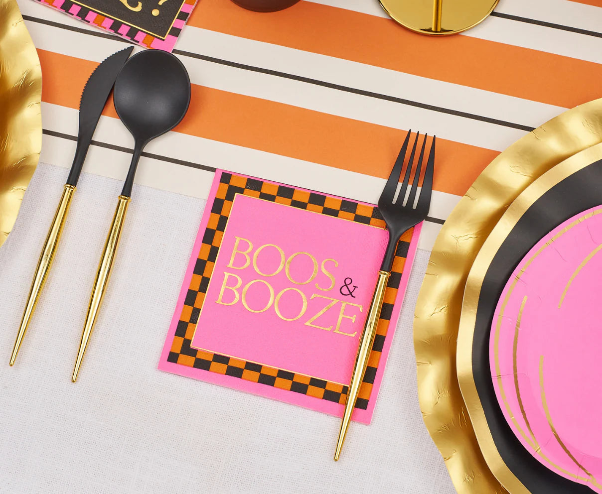 Boo Bold 3 ply Cocktail Napkin - Boos & Booze-5"Gold Foil