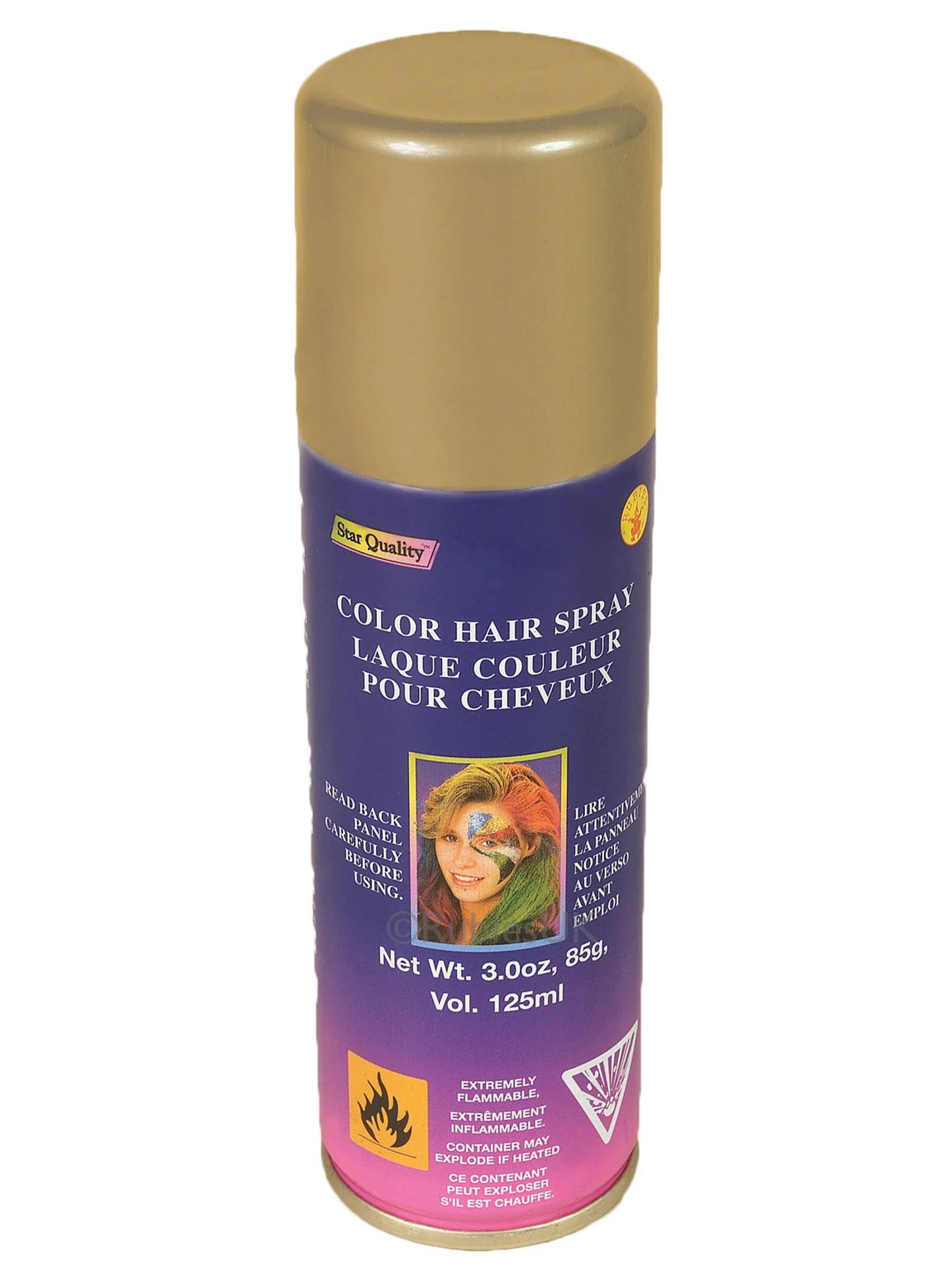 Gold color hairspray
