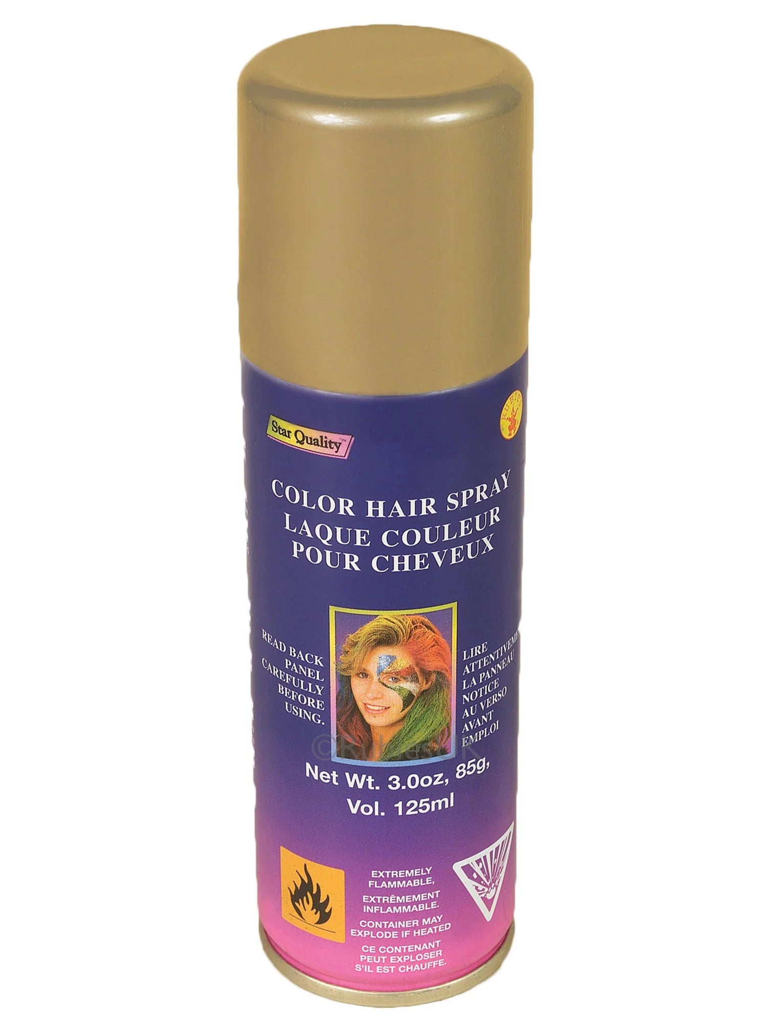 Gold color hairspray