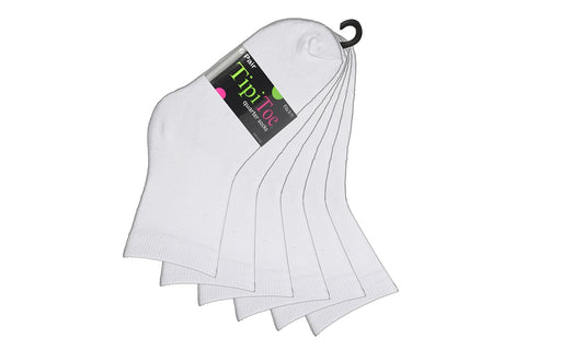 Women's 6 Pairs per Pack White Quarter Socks
