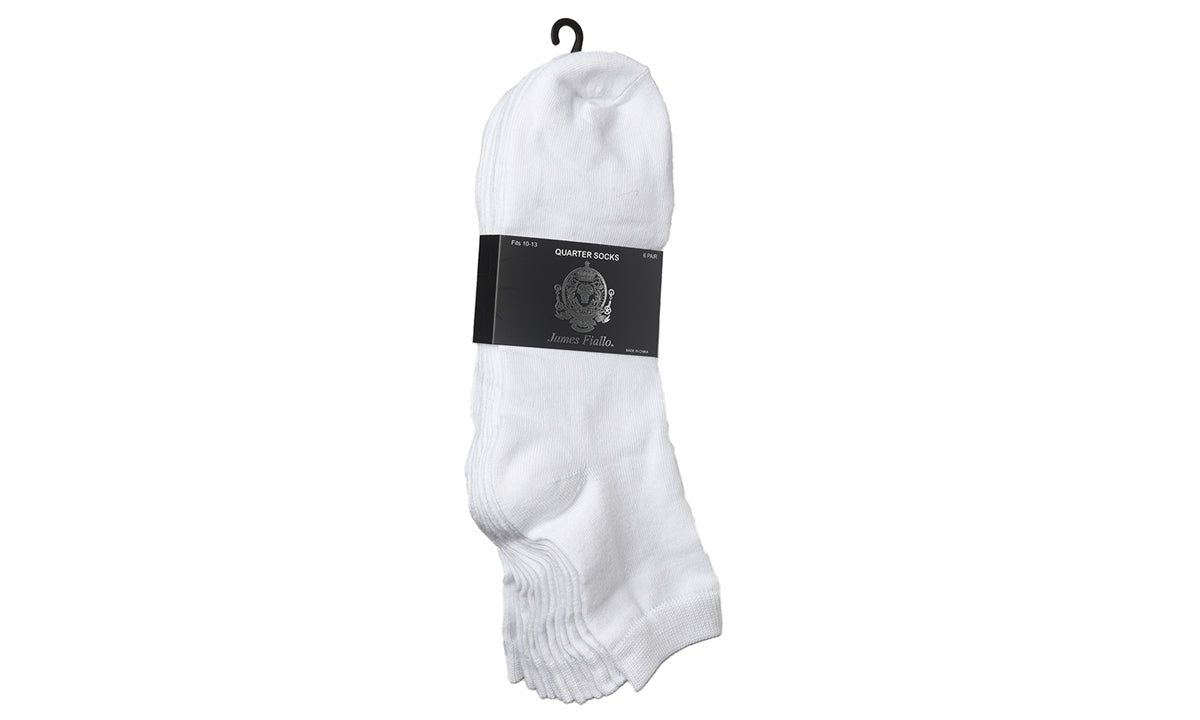 Women's 6 Pairs per Pack White Quarter Socks