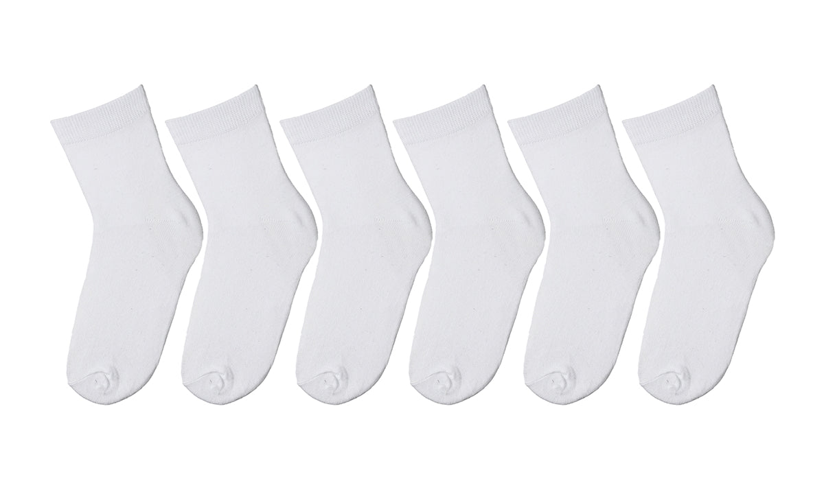 Women's 6 Pairs per Pack White Quarter Socks