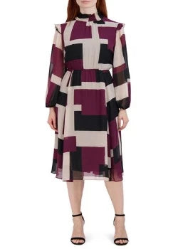 Dress Wine Beige  - Sandra Darren