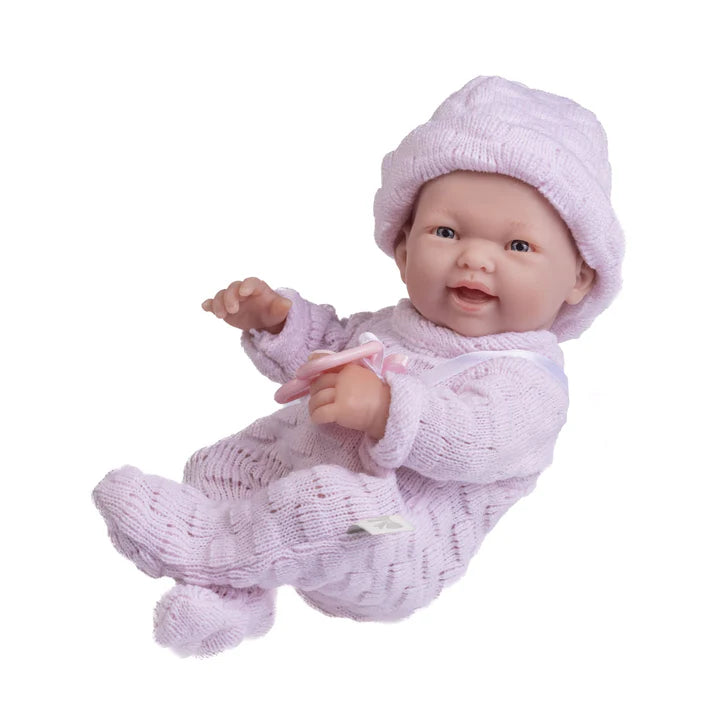 Mini La Newborn All Vinyl 9.5 inches Real Girl Baby Doll dressed in Pink