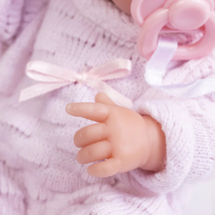 Mini La Newborn All Vinyl 9.5 inches Real Girl Baby Doll dressed in Pink